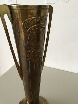 Art Nouveau copper and brass vase signed Beldray England Arts and crafts 6