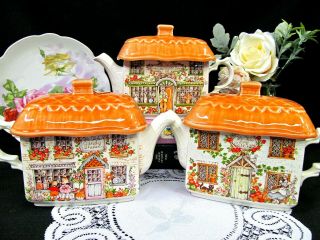 Sadler Teapot Set Of 3 Candy Shoppe Teapot Inn Ivy Cottage Great Set Of Tea Pots