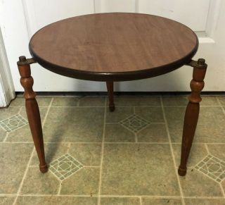 Vintage Mid - Century Danish Modern Round Nesting Stacking Tables Set,  Tripod Stand 3