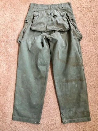 Wwii Usmc Us Marine Corps P - 44 Hbt Herringbone Monkey Pants Trousers 31 X 30