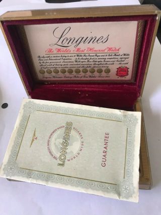 Vintage Longines Wittnauer Pocket Watch Box And Longines Garantee Book