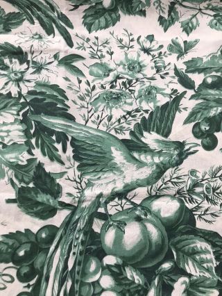 Antique French Green Toile De Jouy Fabric Panel Project 100/100 Cms Approx
