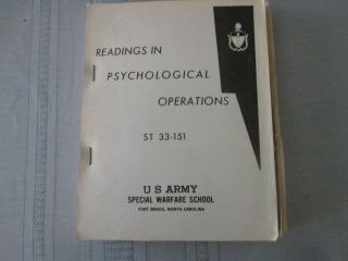 Vietnam Era Psyop Book.  Readings In Psychological Operations St 33 - 151 1963