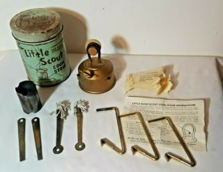 Vintage Little Injun Scout Camp Cook Stove 1950s Japan Complete Tin Can Kerosene