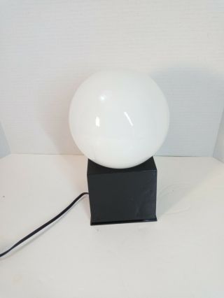 Vtg Mid - Century Mod Space Age ATOMIC Ball & Cube Desk Table Lamp B&W Rare MCM 3
