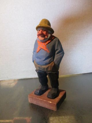 Co Trygg Sweden 1969 Wood Carving Fisherman (2)