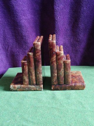 Art Deco Alabaster Bookends Hand Carved In Italy