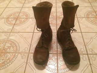 AUTHENTIC Pair WW2 WWII US Army Combat Boots Double Buckle 8 1/2 C 6