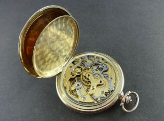 Antique GIRARD PERREGAUX Chronograph Gold Plated 50mm Pocket Watch 10