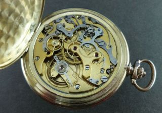 Antique GIRARD PERREGAUX Chronograph Gold Plated 50mm Pocket Watch 11