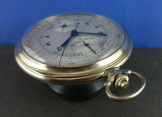 Antique GIRARD PERREGAUX Chronograph Gold Plated 50mm Pocket Watch 5