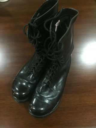 Vintage Corcoran Black Leather Jump Boots,  Size 10.  5 2