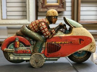 Tin Toy Motorcycle Rider 5