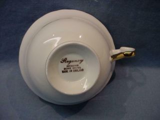 4 English Teacups & Saucers - Regency,  Paragon,  Royal Grafton,  Royal Stafford 5