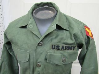 Vietnam Era Us Army Og 107 Fatigue Shirt 1967 15 1/2 Transportation Center Patch