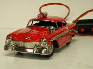 Vintage 1956 Chevrolet Fire Chief Car Linemar Battery Operated