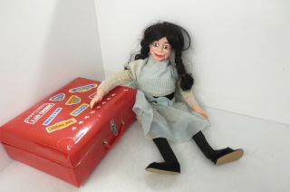 Vintage Customized Charlie Mccarthy - Type Ventriloquist Doll Type W/original Case