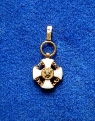 Italy,  Kingdom.  Italia.  Miniature Of Order Of Crown.  Real Gold.  Medal.  Orden