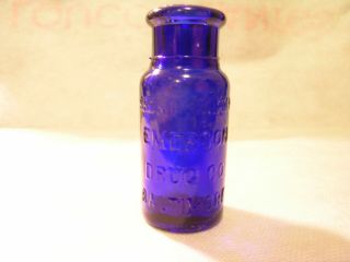 Vintage Emerson & Co. ,  Round Cobalt Blue Glass Bromo Seltzer Bottle