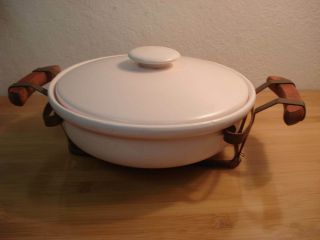 Vintage Mid Century Miramar Of California Covered Casserole Dish With Carrier C4