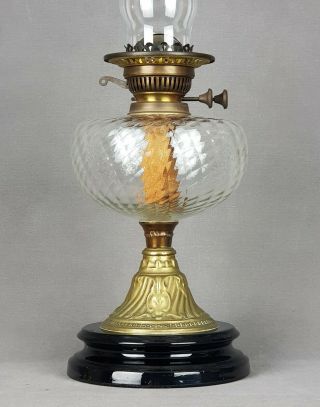 Lewtas National Lamp Glass Kerosene Paraffin Duplex Oil Lamp Art Nouveau