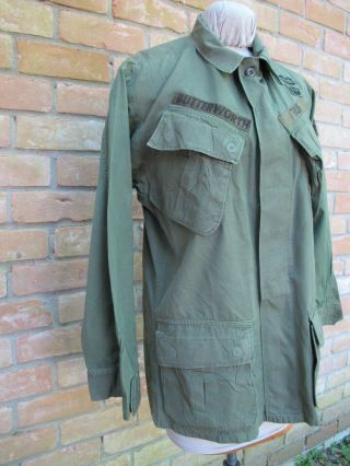 Vintage 1968 Vietnam War SPECIAL FORCES Named US Army Rip Stop Fatigue SMALL 4