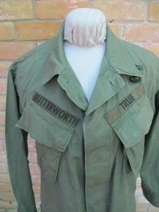 Vintage 1968 Vietnam War SPECIAL FORCES Named US Army Rip Stop Fatigue SMALL 8