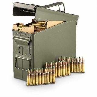 . 30 Cal Metal Ammo Can Military Steel Box Shotgun Rifle Nerf Gun Ammo Storage