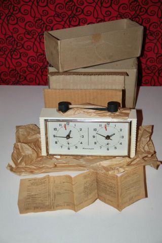 Chess Clocks Mechanical Amber Tournament Made In Ussr Vintage 1987