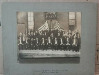 Lg Antique Civil War Soldier Vet Gar Hall Burnside Post No.  92 Old Cabinet Photo