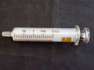 Reusable Glass Syringe Vintage B - D Yale No.  C 2644 2cc Graduated At 1cc