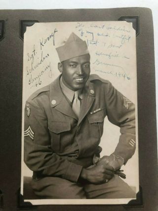 Wwii Photo Album African - American Soldier Normandy - Germany Campaign
