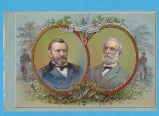 1888 Duke & Son Heroes Of The Civil War Generals Album Page Grant / Lee Awesome