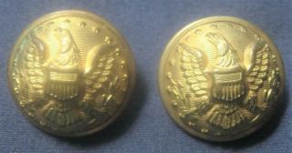 2 Civil War Era Us Union Army Brass Coat Buttons Waterbury Button Co Extra