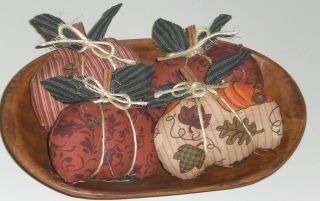 4 Primitive Farmhouse Halloween Pumpkins Fall Decor Bowl Fillers Ornies Ornament