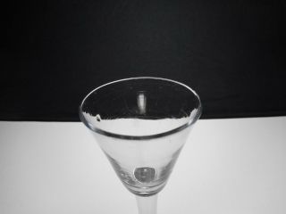 18th C.  - Blown Flint Glass Low Knop Long Stem Bell Shaped Wine Glass 6