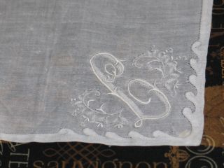 Stunning Vtg Madeira Embroidered Monogram " L " Handkerchief Hanky Bridal Nwt