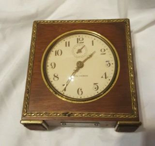 Vintage Wood & Brass Seth Thomas Severn Wind Up Alarm Clock