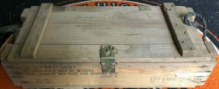 Vintage Military Wooden Ammo Crate Box Ammunition Cannon Explosives Projectiles