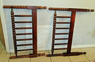 Antique Vtg Jenny Lind Twin Bed With Rails Spindle Mahogany Shade Wood