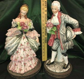 Antique Capodimonte Italy,  Carlo Mollica Signed,  17”,  1930ish,  Stunning Pair