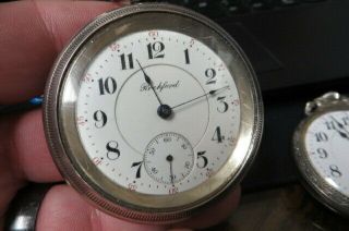 2 vintage 21 jewel rockford pocket watches both work (railroad) 2