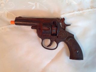 Antique Stevens 6 Shot Rapid Load Cast Iron Toy Pistol