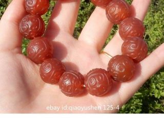 China Wrapped Slurry Red Agate Hand - carved Pretty Vogue Hand Chain Bracelet 玛瑙手链 6