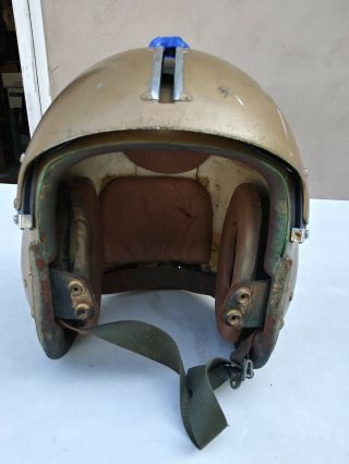 Us Navy Aph - 5 Single Visor Gold Flight Helmet Size Medium