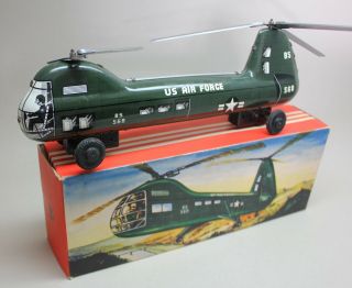 Blomer & Schuler Germany Helicopter Friction Toy Us Navy 568 Bs W/ Box