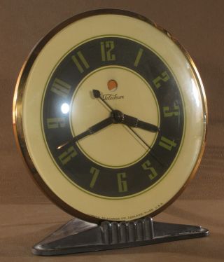 Vintage 1939 - 1941 Model 5h57 Telechron Electric Clock Art Deco " Suave "