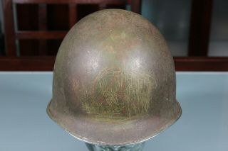 Us Ww2 M1 Helmet Combat Helmet Fixed Bale W/ Liner Capac Great Early Shell 144c