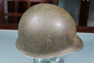 US WW2 M1 Helmet Combat Helmet Fixed Bale W/ Liner CAPAC Great Early Shell 144C 3