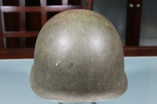US WW2 M1 Helmet Combat Helmet Fixed Bale W/ Liner CAPAC Great Early Shell 144C 4
